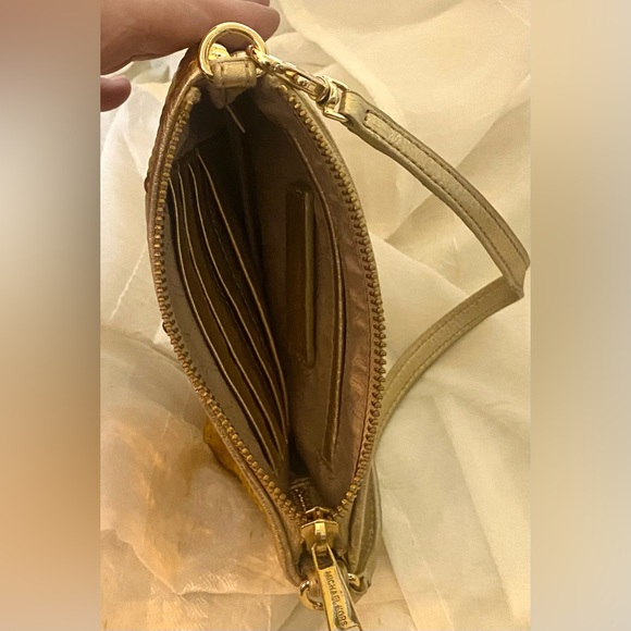 Michael Kors Gold Sequin and Leather Wristlet - Picture 8 of 8